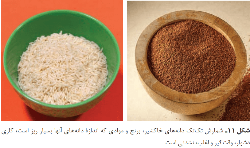 شمارش دانه_های خاکشیر و برنج