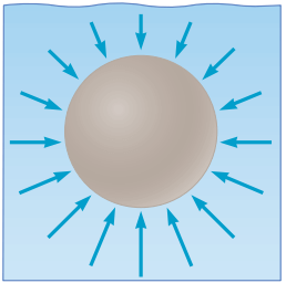 توضیح نیروی شناوری برای جسمی غوطه‌ور درون شاره